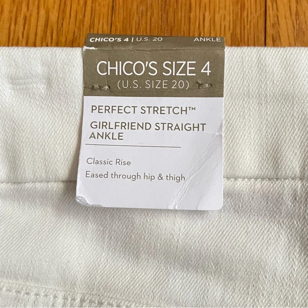 NWT Chico’s  Size 4 US 20 Perfect Stretch Girlfriend Straight Leg Ankle Pants - Picture 3 of 16